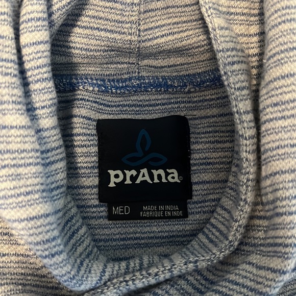 Blue Prana Hoodie Sweatshirt Medium Blue and White Stripes - Picture 3 of 4